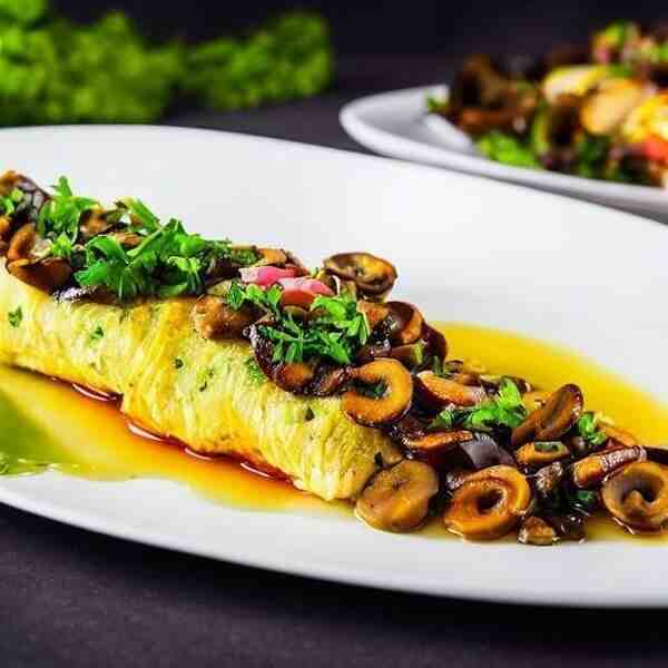 Кальмары фаршированные омлетом с шампиньонами